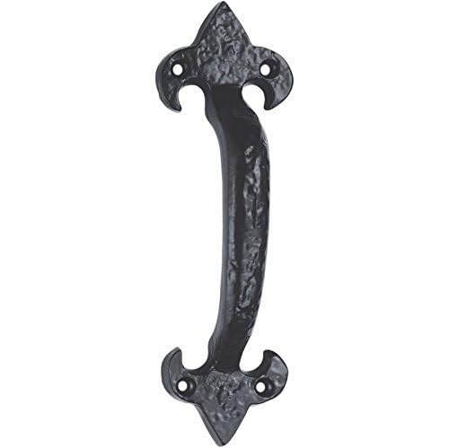 Iron Fleur De LYS Heavy Pull Handle 135mm Black Antique from EUROART