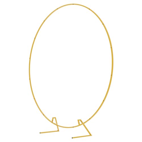 Image of Wokceer Round Backdrop Stand 6.6FT Gold Metal Circle Balloon Arch Frame | Metal Circle Backdrop Stand Gold Round Arch for Wedding Birthday Party Bridal Baby Shower Anniversary Event Ceremony