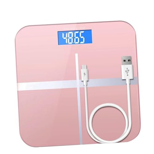 FRCOLOR 1pc USB Rechargeable Digital Scale Display Intelligent Fat Measurement Creative Rose Gold Design for Home Use by Adults and Women