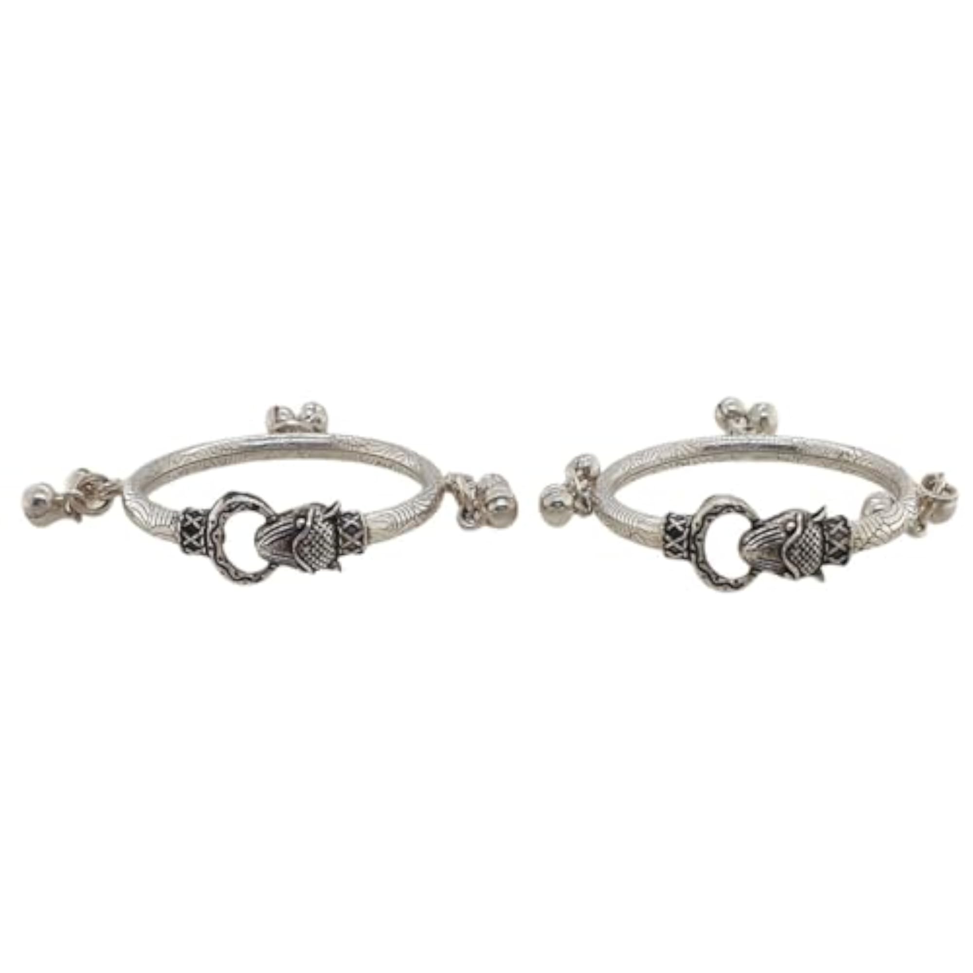 925 Silver Baby Kada Bangle, Lightweight Design for Up to 1.5 Years