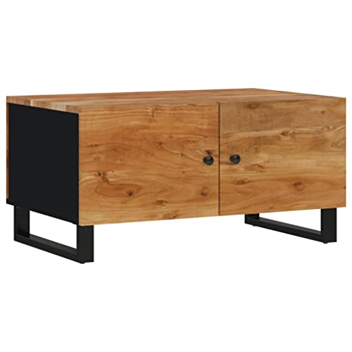 vidaXL Mesa de Centro Madera Maciza Acacia y contrachapada 80x50x40 cm