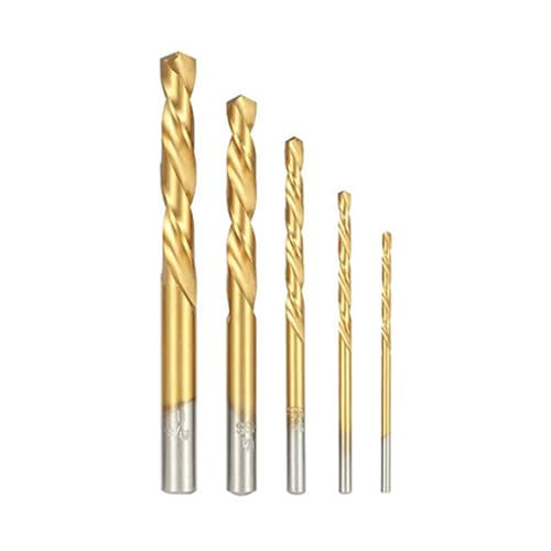 NITVIA 5-teiliges Spiralbohrer-Set mit Rundschaft, Linksbohrer, Zylinderschaft, Links, HSS-Bohrwerkzeug, elektrische Bohrmaschine, 2/2,7/4/6/7,5 mm