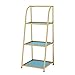 3-warstwowa półka drabiny Półka łazienkowa wolnostojąca Spaceaver Open Metal Regały Jednostka do Bath Sypialnia Kuchnia Pokój dzienny (Color : Blue)