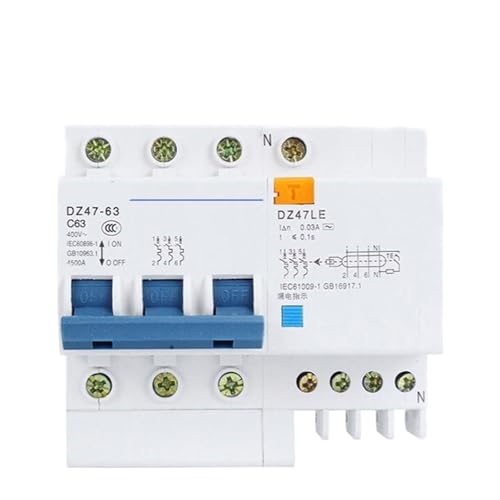 Disyuntor de fugas DZ47LE-63 3P-32A interruptor automático de aire 3