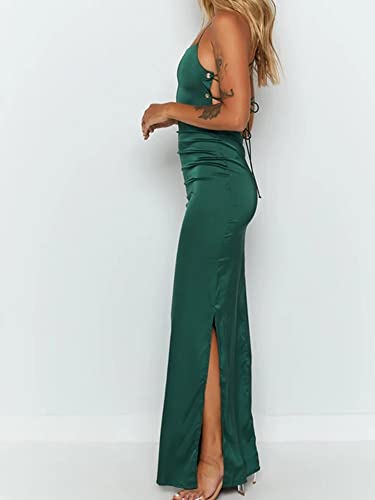 Image of Just Quella Women's Strappy Backless Evening Party Maxi Dress with Slit