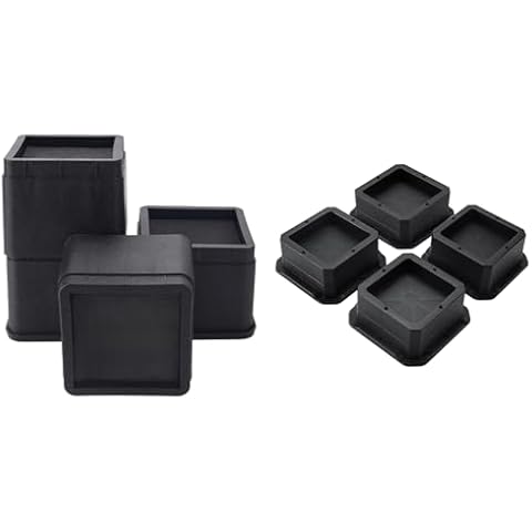BTSD-home 4 Pack Black 3 or 6 Inch Heavy Duty Stackable Furniture Risers and Bed Risers 1 inch Heavy Duty Furniture Risers for Sofa Table and Chair Black 4 Pack Cover