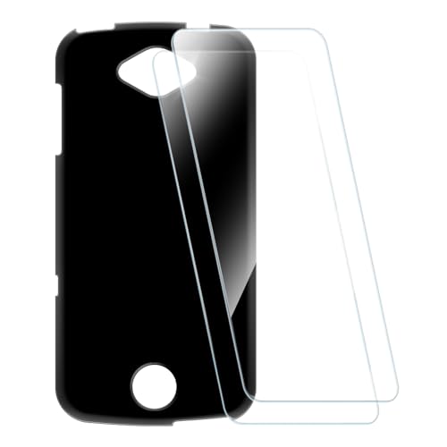 ESCAMOT Bedruckte Hülle + 2 Glas Schutzfolie Kompatibel mit Acer Liquid Z530, Stoßfeste Weiche Cover & HD Klare Tempered Glass Folie (Schwarz)