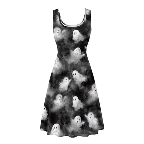 Image of Dreaweet Casual Sleeveless Dresses for Women Girls, Round Neck Tank Dresses with Pockets Summer Sundress Size XS-4XL