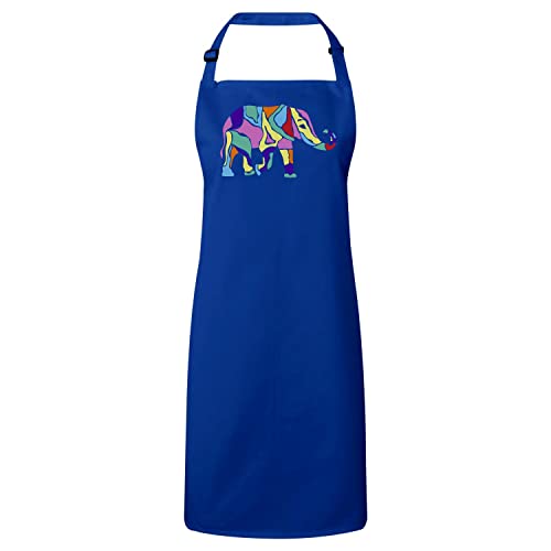 Tablier cuisine bleu éléphant premium illustration artistique durable
