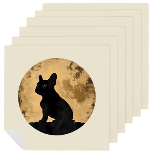 Servilletas de bulldog francés para decorar tus cenas familiares con suavidad y un diseño alegre 2
