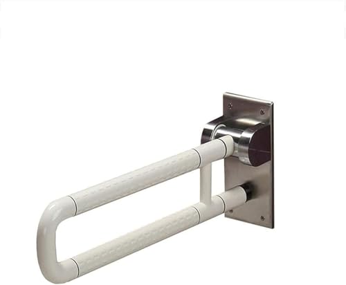 Maniglioni pieghevoli da parete per vasche da bagno e docce, in acciaio inox, per anziani e disabili, colore verde chiaro, 60 cm