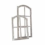 Loberon Deko-Fenster 2er Set Parakou – Nostalgie-Charme, White-Washed-Finish, Antikbraun, authentische Patina – Tannenholz, antikweiß