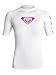 Roxy Women's Whole Hearted Short Sleeve Rash Guard, White, Medium