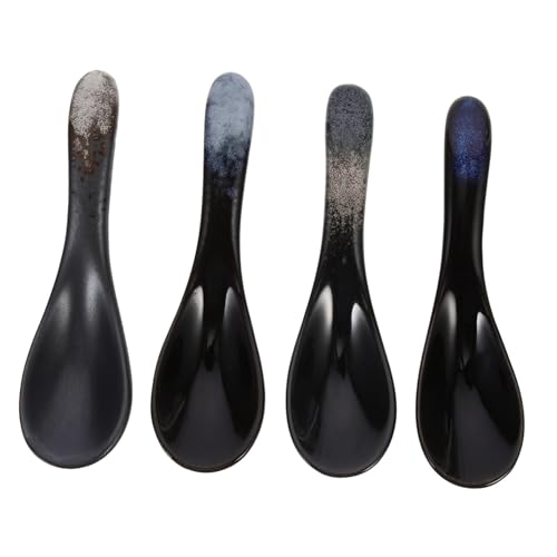 COLLBATH 4pcs Ceramic Spoon Soup Spoon Food Spoon Decorative Spoon Multi-purpose Spoon Lightweight Spoon Porcelain Serving Spoons Korean Spoon Porridge Spoon Ceramic Tableware Ceramics
