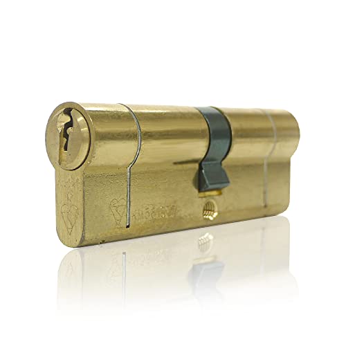 UAP 1-Star Euro Cylinder Lock with Anti-Snap & Anti-Drill Technology - Door Lock Cylinder with 3 Keys - Security for Home & Office, Door Barrel with Kitemark Rating (100mm 50/50) (Brass)