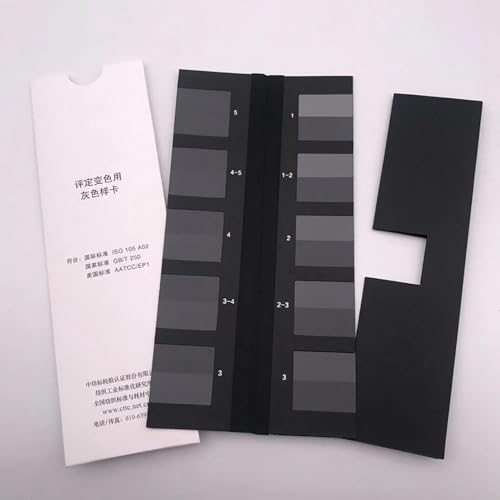 Tarjeta de colores grises ISO de 5 niveles para evaluar solidez textil 8