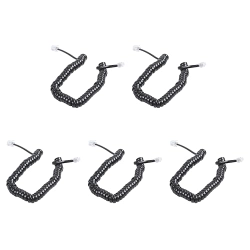 GIWFBQTR 5piezas 9.3 Pulgada Negro RJ9 Cable Cordon De Bobina Del Modem Del Telefono