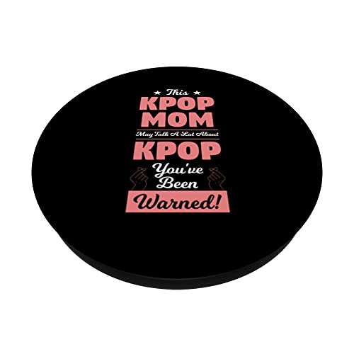 this kpop mom may talk a lot Kpop Mom PopSockets Swappable PopGrip, Black - Image 2