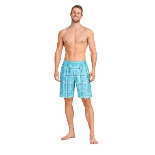 mareno® - Herren Badeshort, karo türkis in Größe XXXL