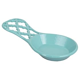 Home Basics Lattice Collection Cast Iron Spoon Rest (Turquoise) 31cRRtFMN4L. SS280