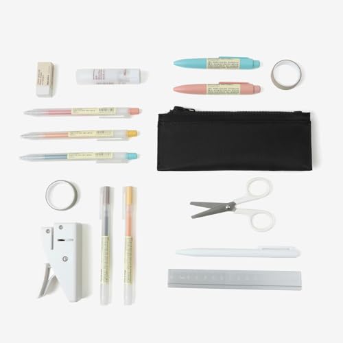 Image of Pencil Pouch for Teens School Office Supplies Pencil Case Cosmetic Bag Zipper (Black)