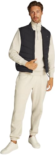 Tommy Hilfiger Herren Weste Mix Quilt Wasserabweisend, Schwarz (Black), S – Ansicht 4