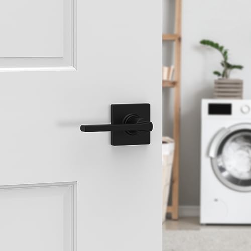 Image of Kwikset Casey Hallway Passage and Bed /Bath Privacy Door Handle 6 Pack, 3 Passage Levers and 3 Privacy Levers, Matte Black Reversible Interior Handles, with Microban