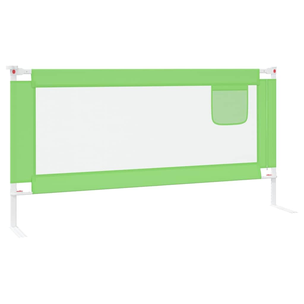 Kleinkind-Bettschutzgitter Grün 180x25 cm Stoff mit Verstellbarer Höhe 70-95 cm Rausfallschutz für Kinderbett und Elternbett mit Absturzsicherung und Seitenschutz für Babysicherheit