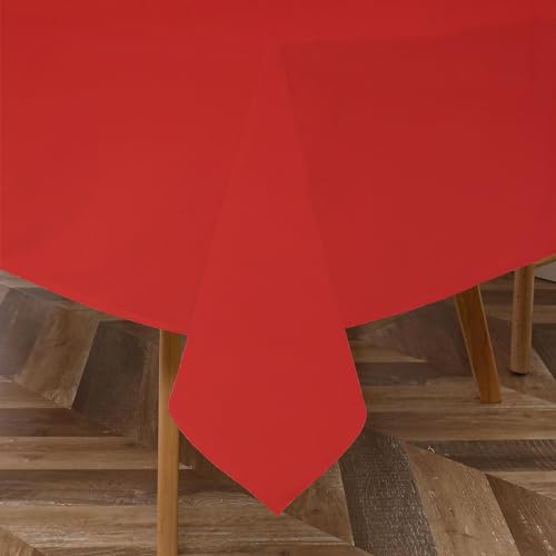 Majestic Giftware PU Faux Leather Rectangle Tablecloth | (TCE93-54220) Lipstick Waterproof & Spill Proof Dining Table Cover | Decorative Washable Tablecloth for Home, Kitchen, Party (54X220)