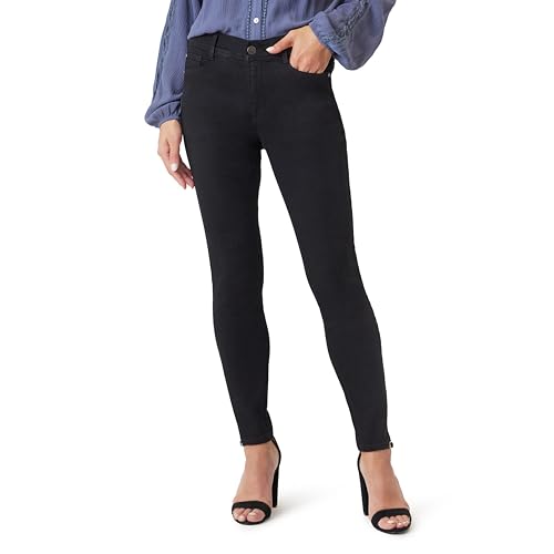 Angels Forever Young Womens 360 Sculpt Skinny Mid-Rise Jeans Onyx/Black 16 Plus