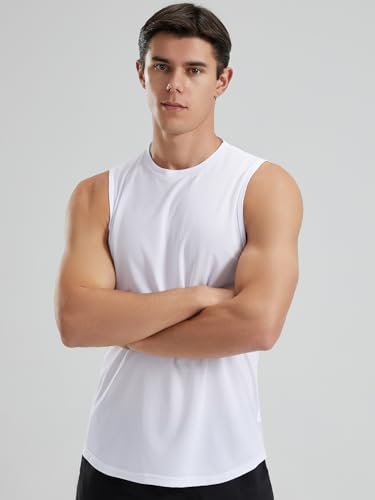 Image of VastraVibes Men's Gym Vest Sleeveless Tank Top | Moisture Wicking Quick Dry Workout Tshirt | Running Fitness Sports Activewear