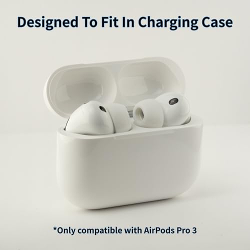 Image of Comply TrueGrip MAX | Premium Memory Foam Replacement Earbud Tips for Apple AirPods Pro Gen 3 | Long Lasting Comfort, MAX Durability, Secure Fit, Superior Noise Isolation| White (Medium) (1 Pair)
