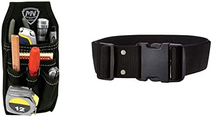 McGuire-Nicholas Mini Organizer | Mini Organizer Pocket Attachment for Tool Belt | Durable and Compact Tool Holder & CLC Custom Leathercraft 3505 ToolWorks Web Work Belt, 2" Wide, Large, Black