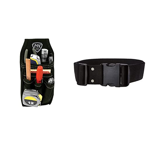 Mcguire-Nicholas Mini Organizer | Mini Organizer Pocket Attachment For Tool Belt | Durable And Compact Tool Holder & Clc Custom Leathercraft 3505 Toolworks Web Work Belt, 2" Wide, Large, Black #TOP24