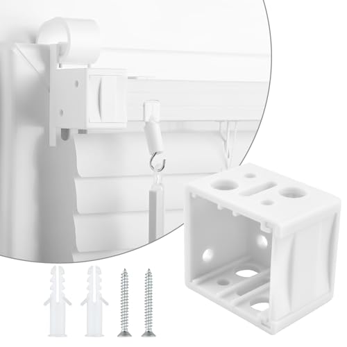 SATUY 8 Pcs 1 inch Blind Brackets, Mini Blinds Box Mounting Bracket, Window Blinds Headrail Bracket with Mounting Screws and Expansion Bolts for Headrail Holder