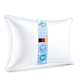 CloudÉtoile Feather Pillow 48x74 Premium – Bed Pillow 48x74 cm 3-Chamber Down and Feather Sleep Pillows Neck Support for Side Stomach Back Sleepers, RDS and OEKO-TEX Certified – Sleep Like on Clouds