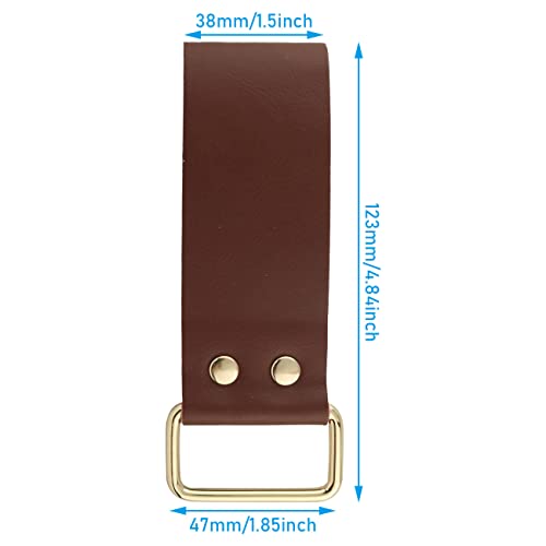 Whyhkj 2Pcs Measuring Tape Clip Tool Belt Tape Measure Holder Drill Impact Tool Holster Tool Belt Leather Belt Clip Tape Measure Clip For Tape Measure, Drills, Clipped Tools (Brown + Dark Brown) #TOP1
