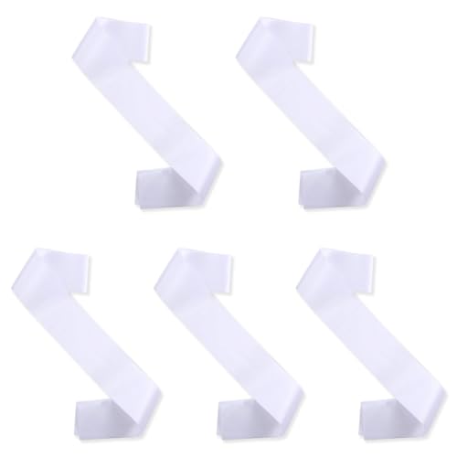 Fascia a Tracolla di Raso Vuoto, 5 Pezzi Fascia di Satin Vuota e Personalizzabile Bianco, Tracolla in Raso Lucido per la Decorazione della Festa Nuziale