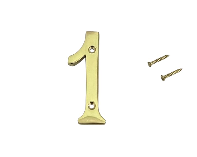 Brass Yellow House Numbers - 3 Inch -1