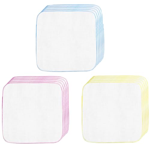 Toallitas Reutilizables para Bebés, 15 Piezas Mini Toallas Pequeñas Algodón Lavables, Toallitas Franela Una Sola Capa Algodón Orgánico, Como Reemplazo Toallitas Húmedas, Multicolor
