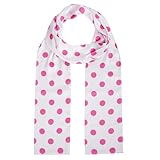 Dxhycc Long Polka Dot Scarf Pink and White Scarf Chiffon Scarf for Women Halloween Costume Accessorie