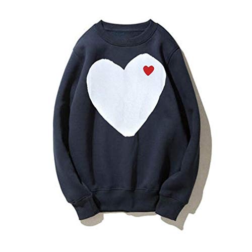 Sweat bleu marine en coton ample pour éviter le froid de l'automne