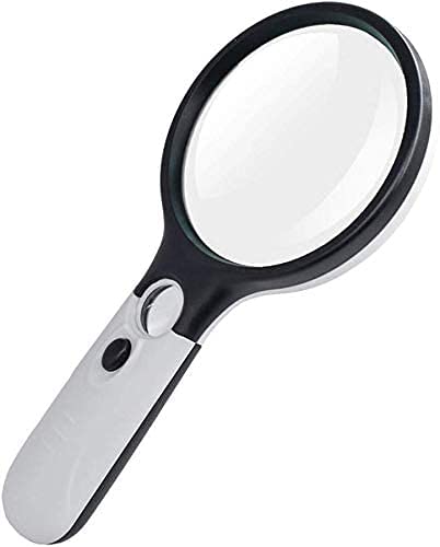 SaryEdge Magnifying Glasses Magnifier Magnifying Glass Handheld Magnifying Glass Double Glass Lens Magnifier 45 Times Illumination Old Man Reading Magnifying Glass,