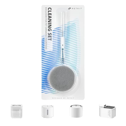 PETKIT Kit per la Pulizia Delle Fontane, Spazzola per Fontana d'acqua per Gatti, Spazzola e Spugna per Fontana d'acqua per Gatti