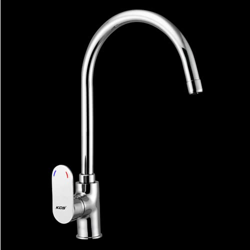 KCS® - Kitchen Sink Mixer Tap - Hot and Cold Kitchen Faucet - Heavy Brass Sink Tap with 360 Degree Swivel Spout - Deck Mounted (Chrome, OPAL-SLSN21) (B0BBBCWW3V) Amazon Price History, Amazon Price Tracker