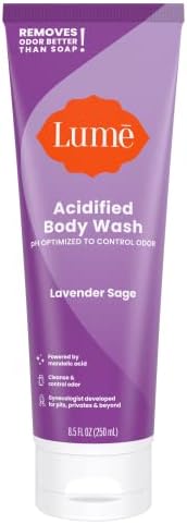 Lume Acidified Body Wash - 24 Hour Odor Control - Removes Odor Better than Soap - Moisturizing Formula - SLS Free, Paraben Free - Safe For Sensitive Skin - 8.5 ounce (Lavender Sage)
