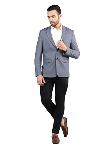 Image of CHKOKKO Men Checked Winter Wear Regular Fit Coat BlueMelange