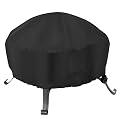 Himal Outdoors Fire Pit Cover- Heavy Duty Waterproof 600D Polyster with PVC Coating, Round Patio Fire Bowl Cover, 36 Inch, Black