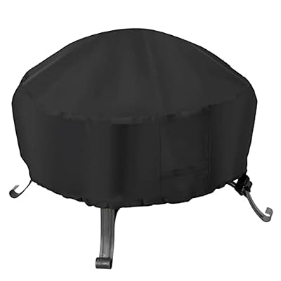 Himal Outdoors Fire Pit Cover- Heavy Duty Waterproof 600D Polyster with PVC Coating, Round Patio Fire Bowl Cover, 36 Inch, Black