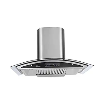 SUNFLAME 60 cm 1230 m3/hr Auto Clean Chimney (InnovaDx60, 2 Baffle Filters, Touch Control, Steel/Grey)